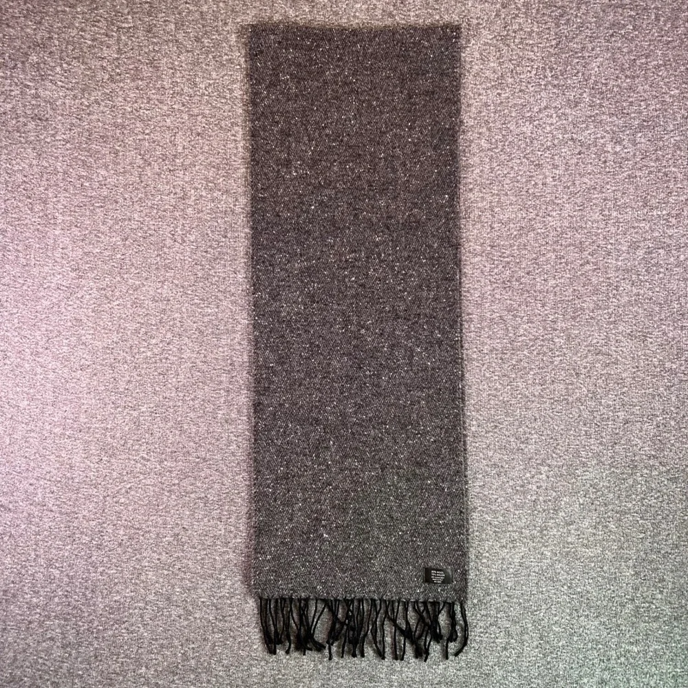 Moro Firenze Scarf Mens OS Grey Herringbone Wool Blend Made in Italy Winter Cozy